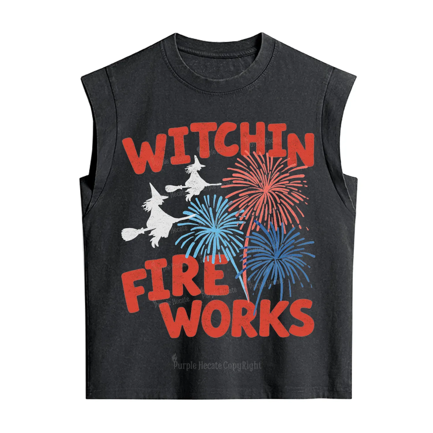 Purplehecate Witchin' Fireworks 4th of July Vintage Washed Tank