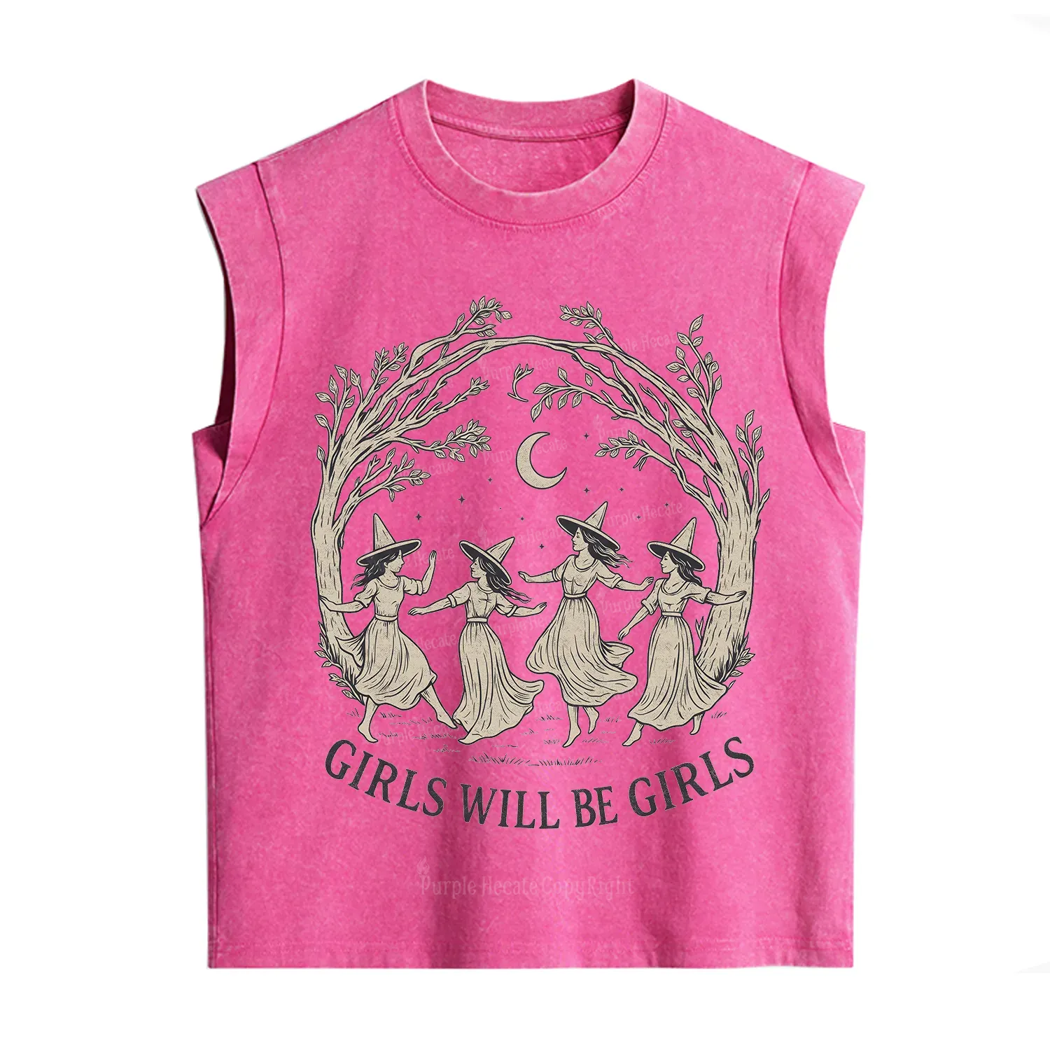 Purplehecate Girls Will Be Girls Witch Vintage Washed Tank