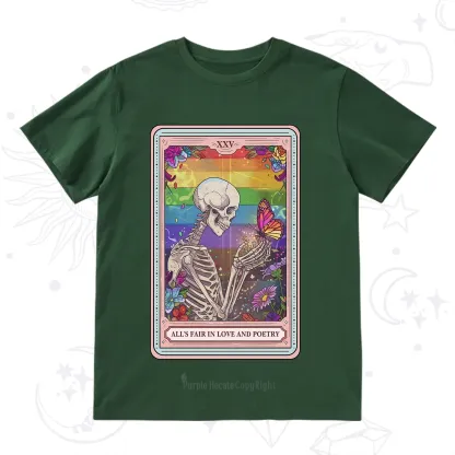 Purplehecate The All's Fair in Love and Poetry Skeleton Tarot T-Shirt