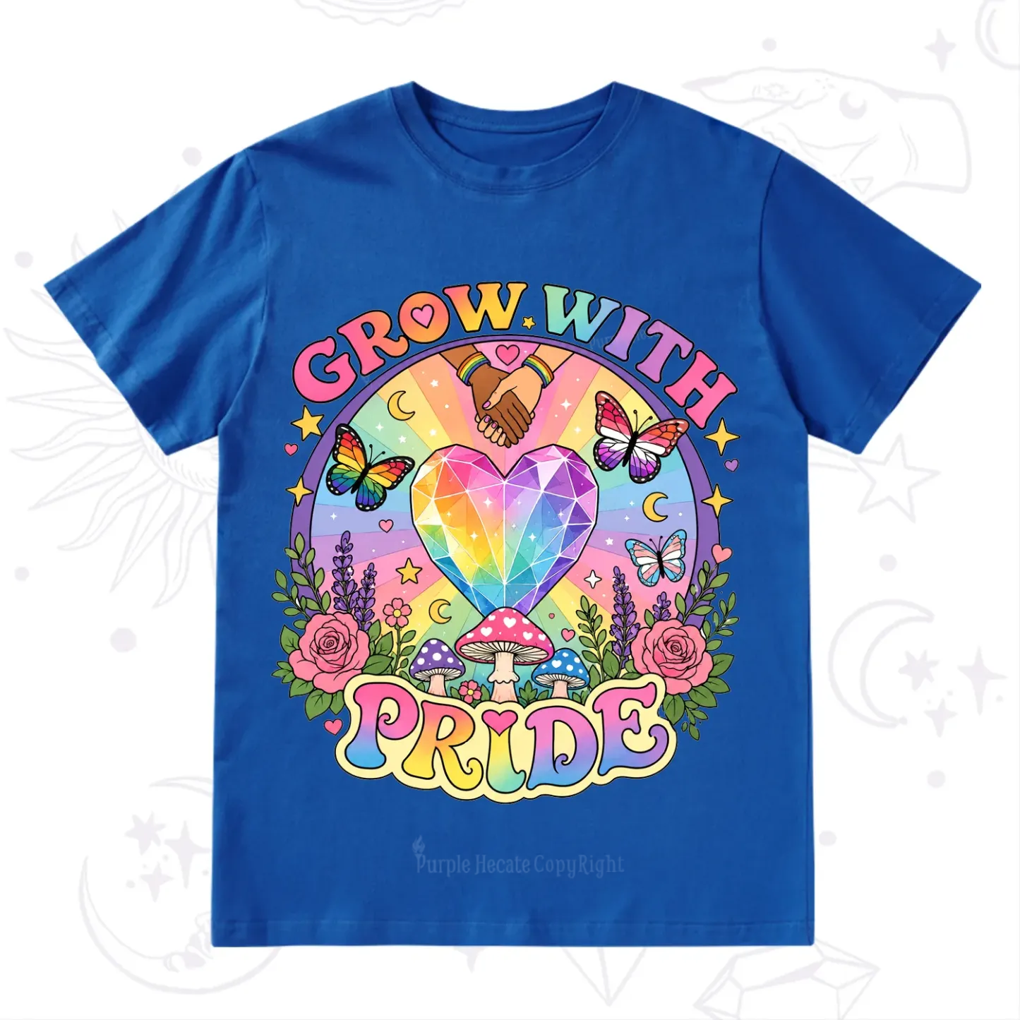 Purplehecate Grow With Pride Rainbow Heart T-Shirt