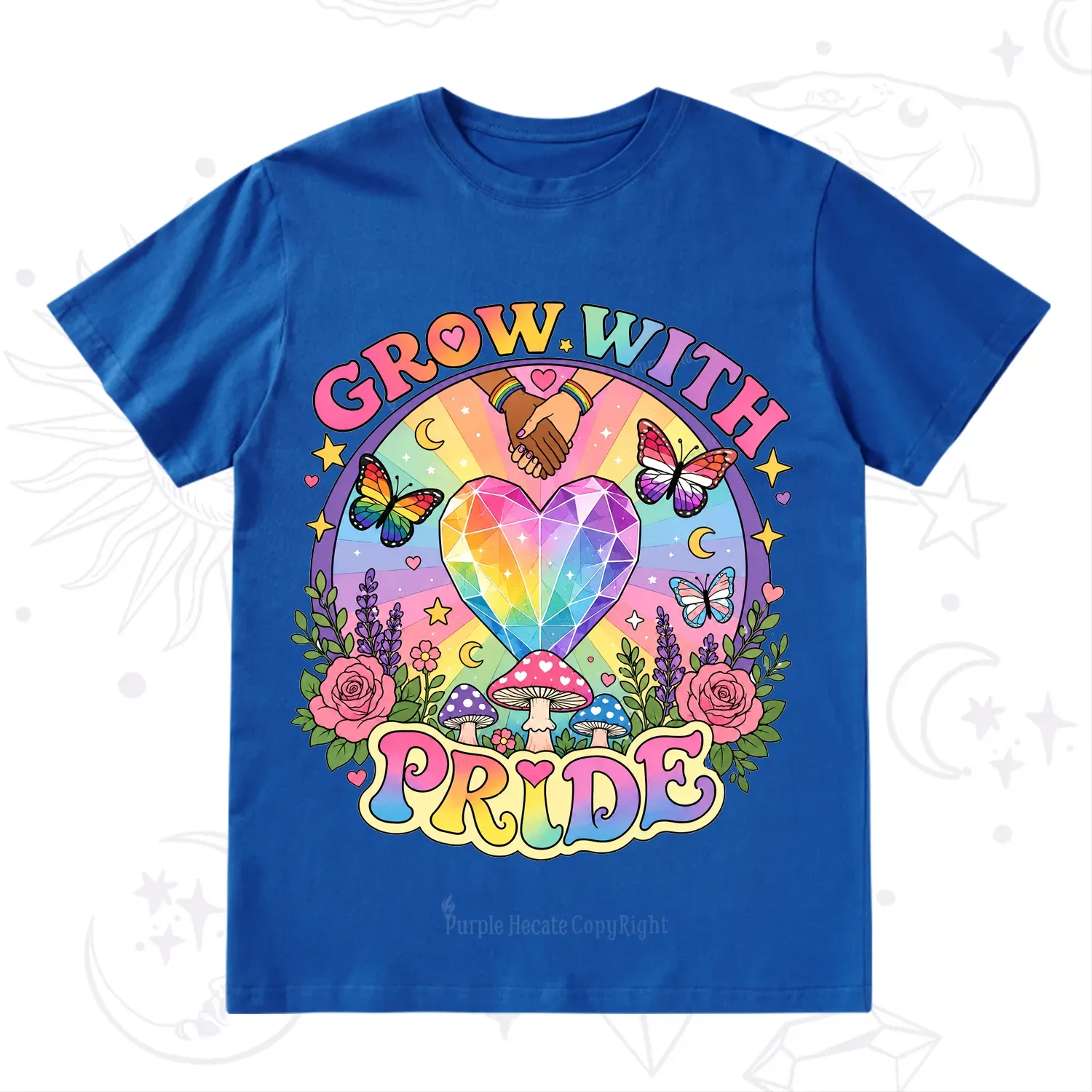 Purplehecate Grow With Pride Rainbow Heart T-Shirt