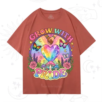 Purplehecate Grow With Pride Rainbow Heart T-Shirt