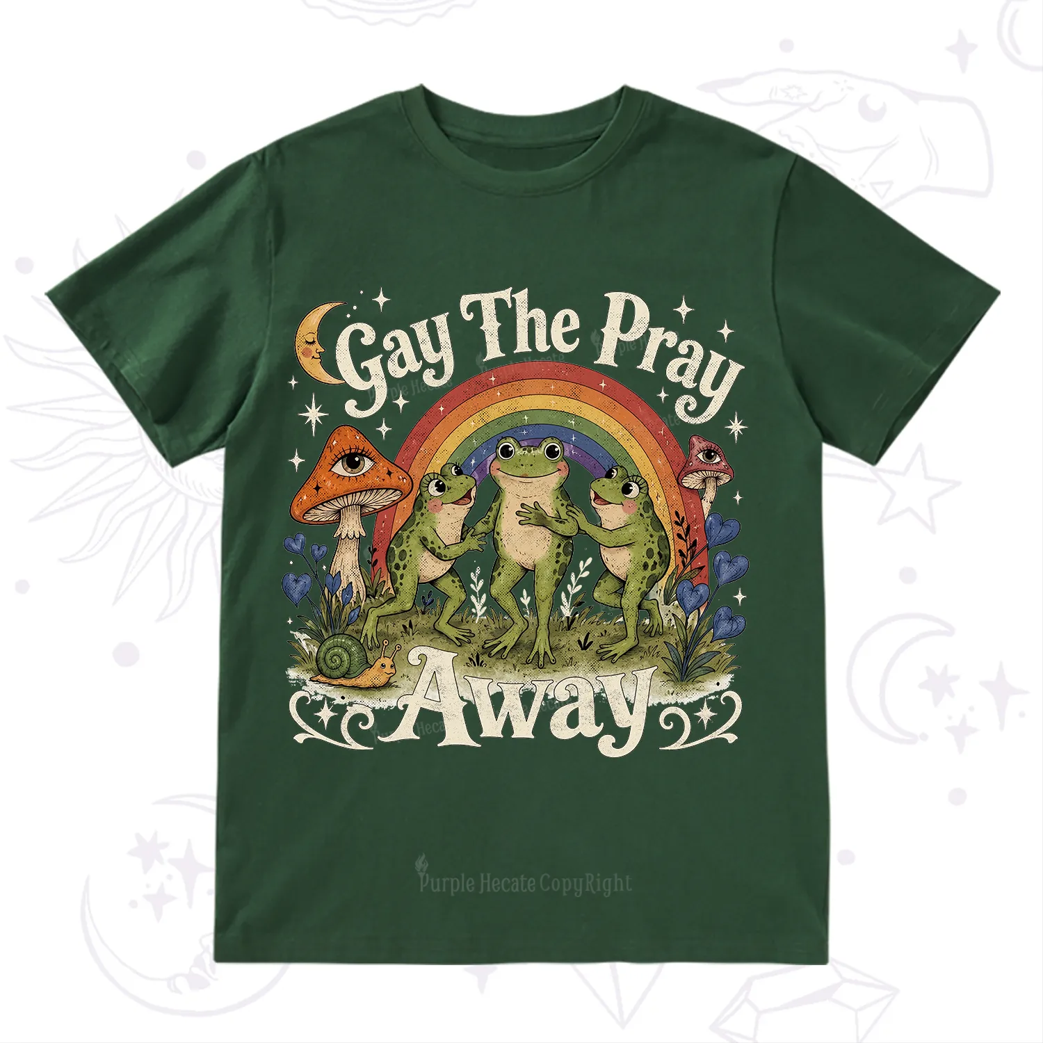 Purplehecate Gay The Pray Away Frog Pride T-Shirt