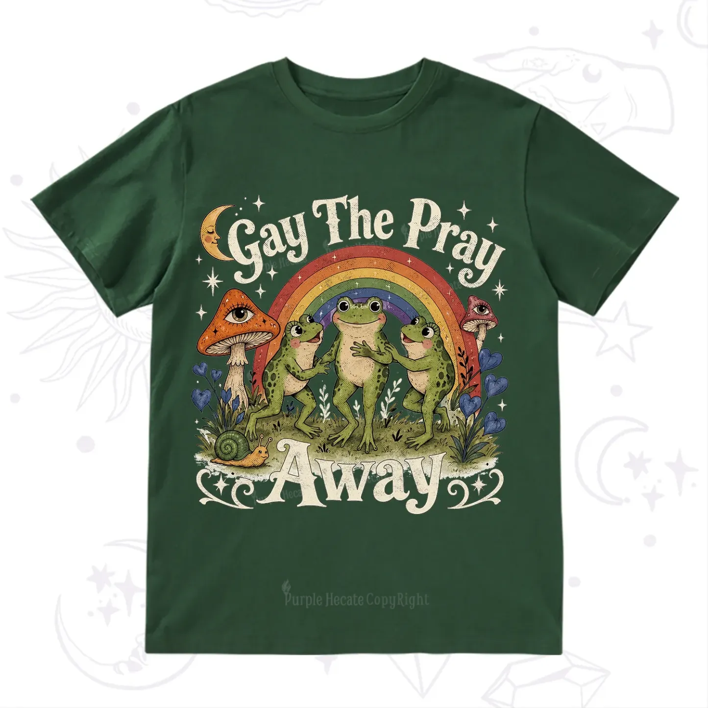 Purplehecate Gay The Pray Away Frog Pride T-Shirt
