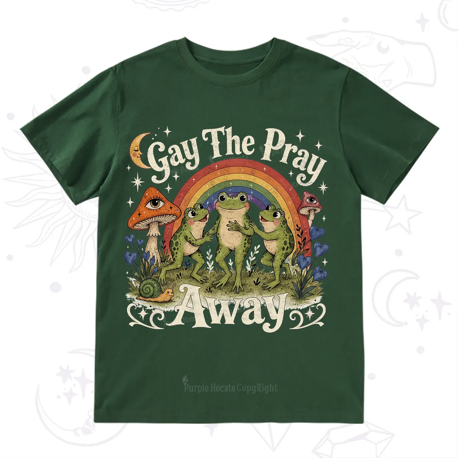 Purplehecate Gay The Pray Away Frog Pride T-Shirt