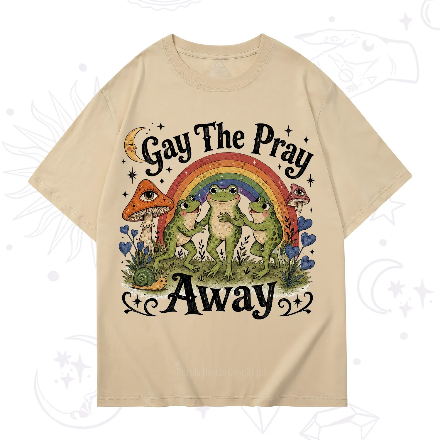 Purplehecate Gay The Pray Away Frog Pride T-Shirt