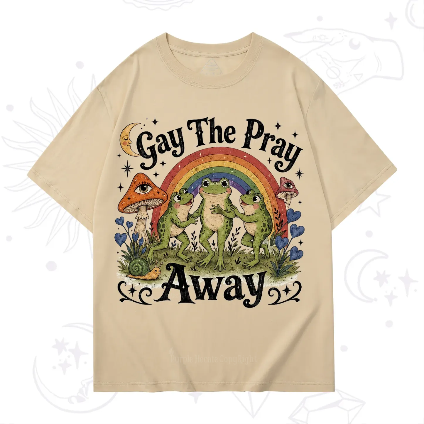 Purplehecate Gay The Pray Away Frog Pride T-Shirt
