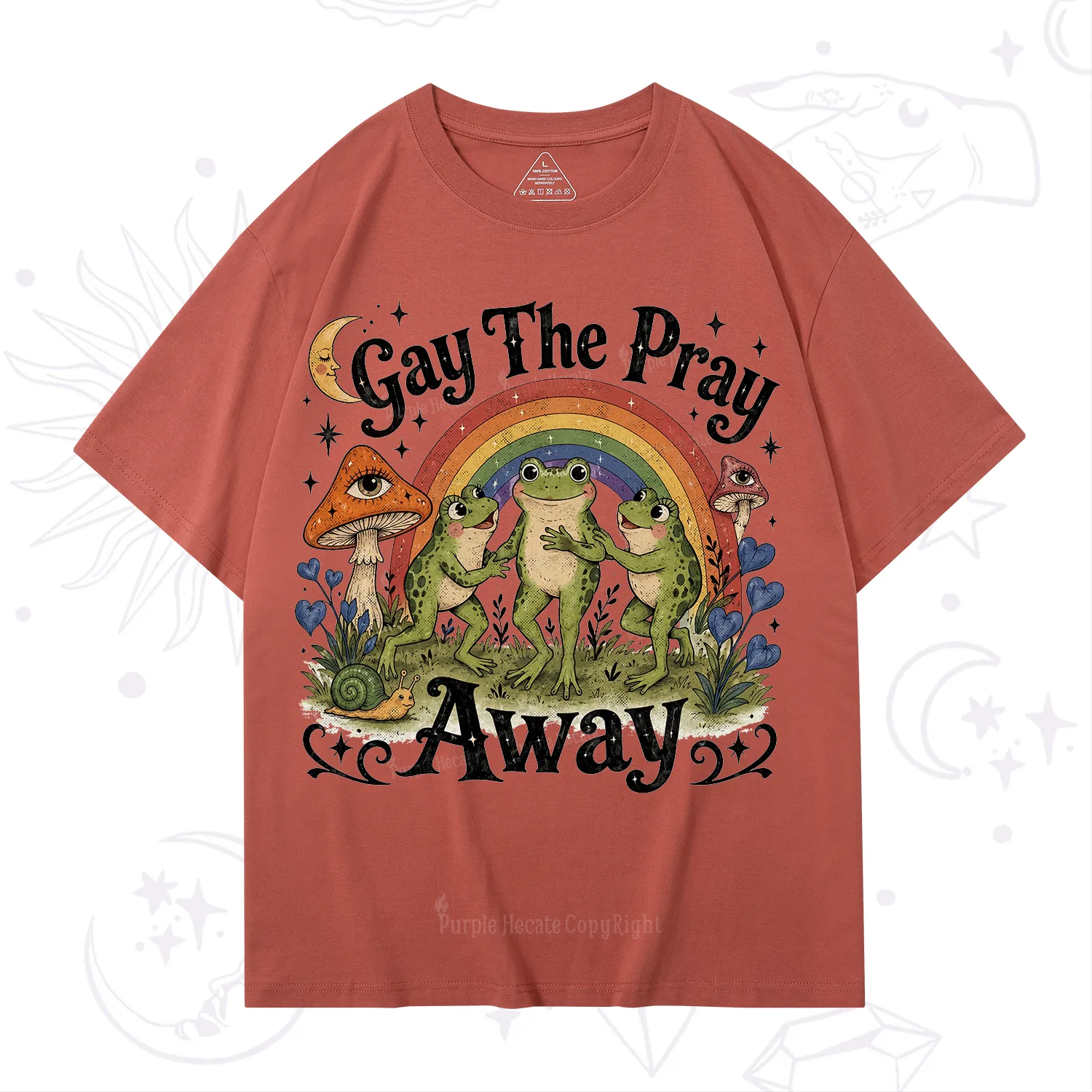 Purplehecate Gay The Pray Away Frog Pride T-Shirt