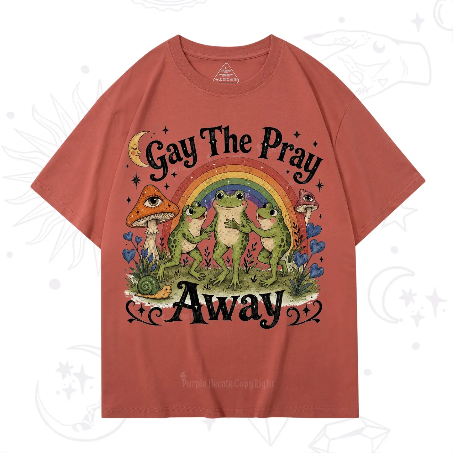 Purplehecate Gay The Pray Away Frog Pride T-Shirt