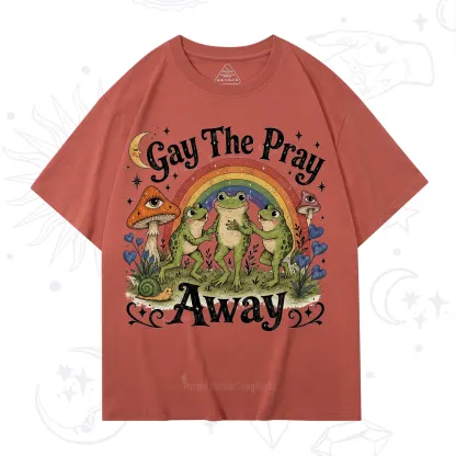 Purplehecate Gay The Pray Away Frog Pride T-Shirt
