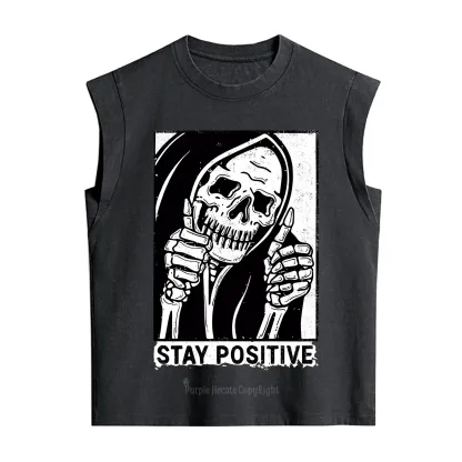 Purplehecate Stay Positive Vintage Washed Tank