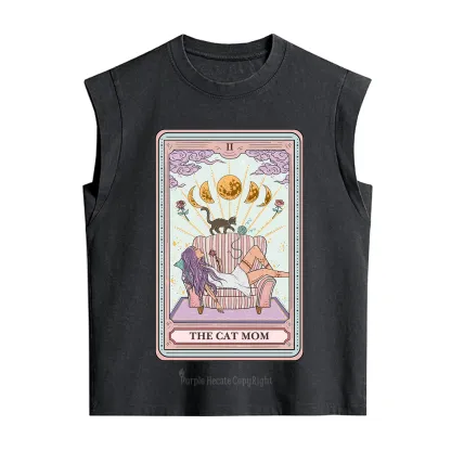 Purplehecate The Cat Mom Tarot Vintage Washed Tank