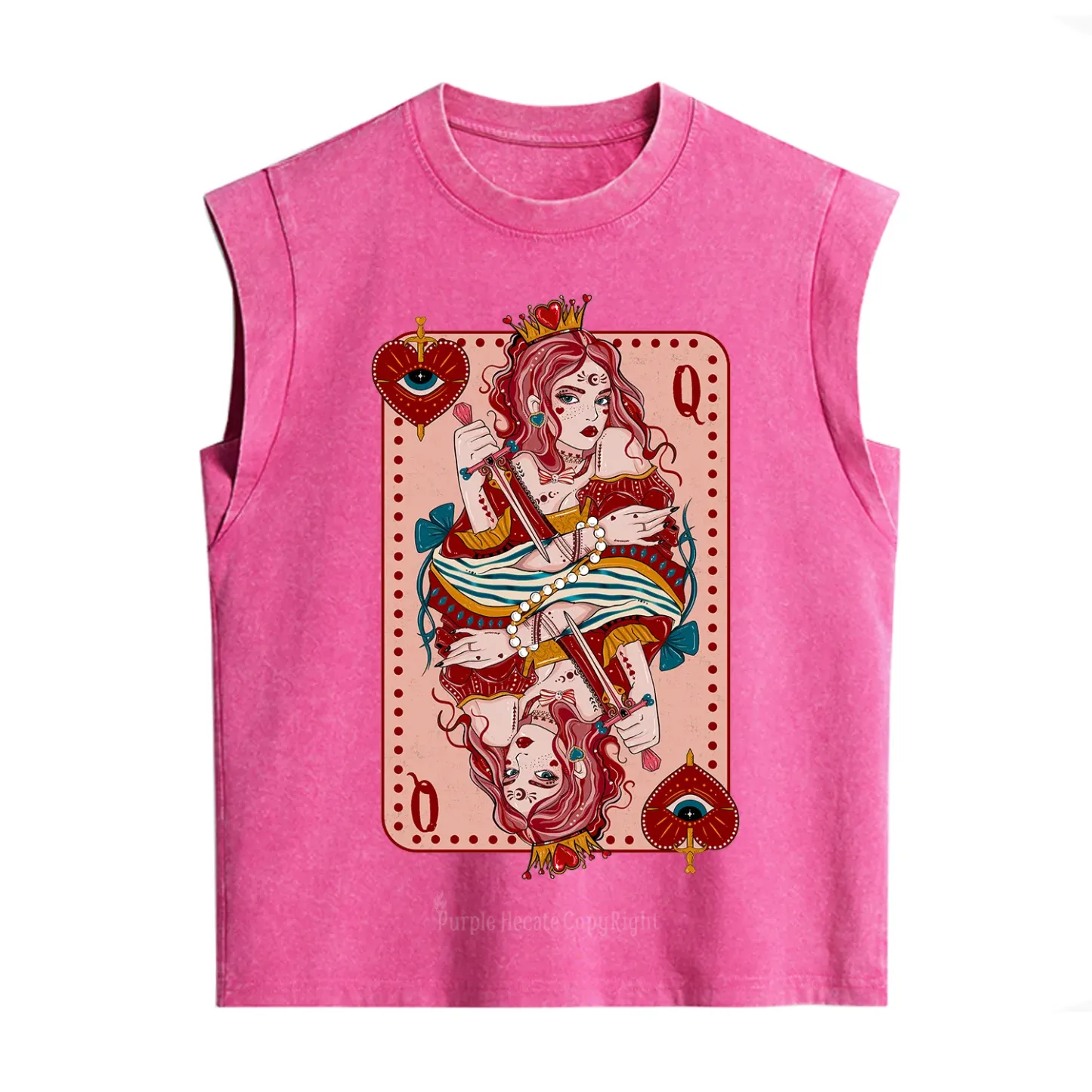 Purplehecate Queen of Hearts Vintage Washed Tank
