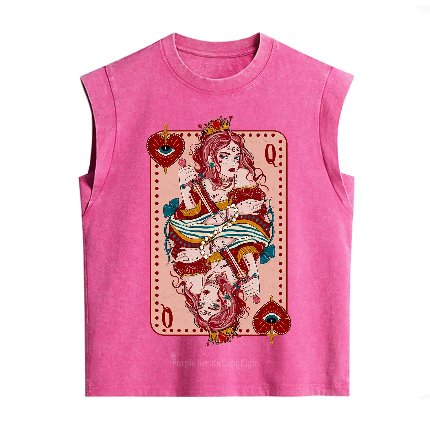 Purplehecate Queen of Hearts Vintage Washed Tank