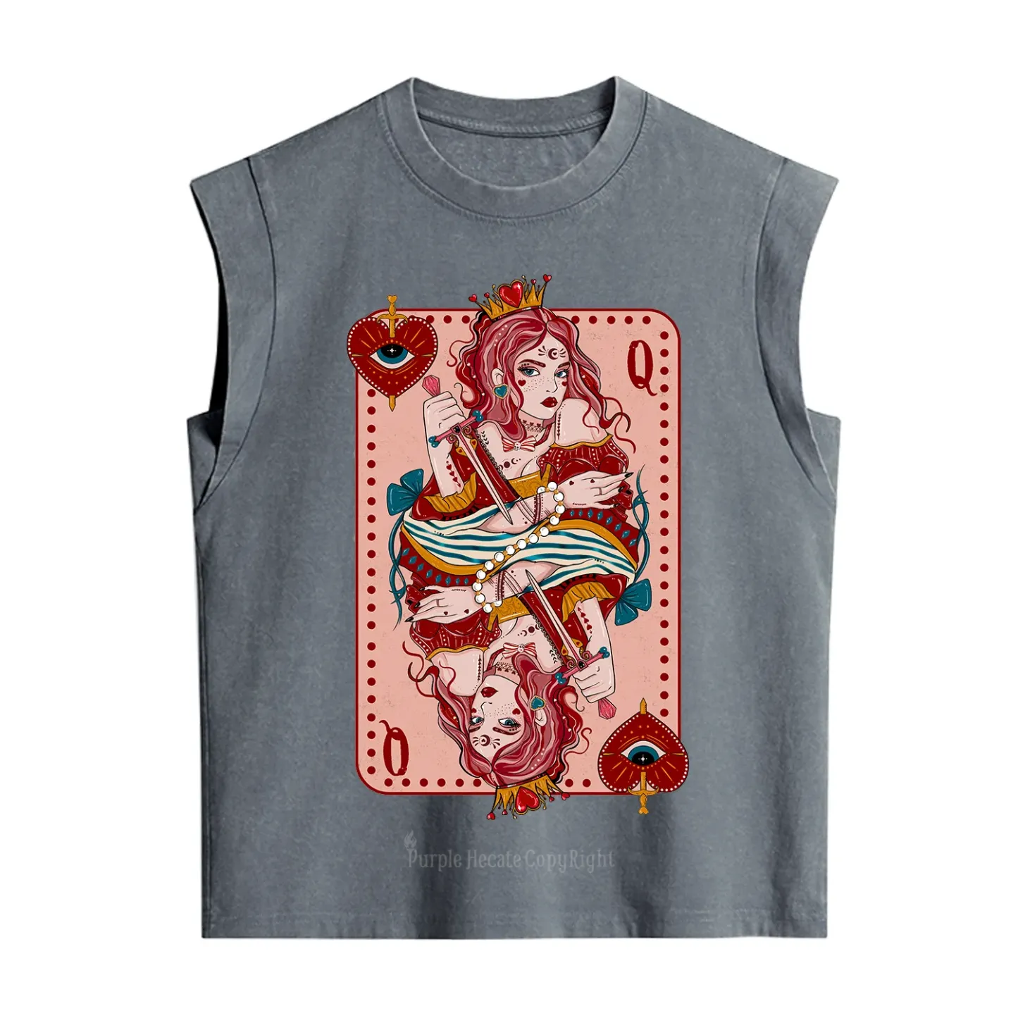 Purplehecate Queen of Hearts Vintage Washed Tank
