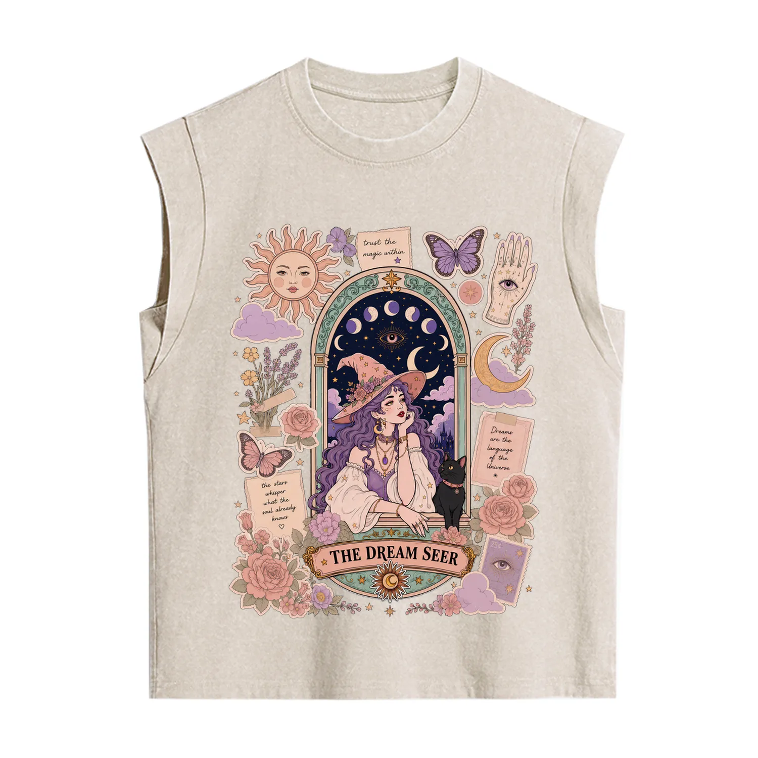 Purplehecate The Dream Seer Witch Vintage Washed Tank