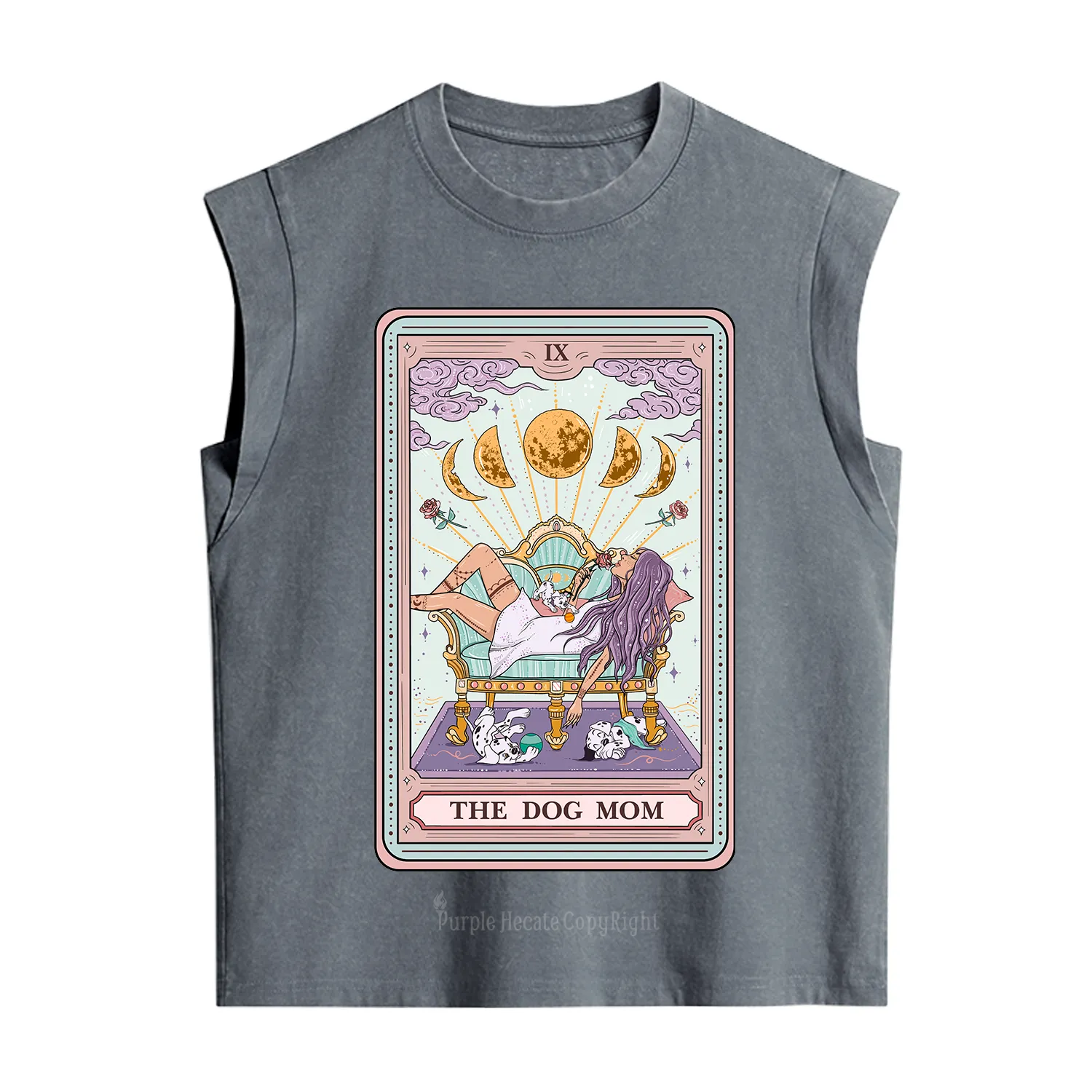 [Copy]Purplehecate Queen of Hearts Vintage Washed Tank