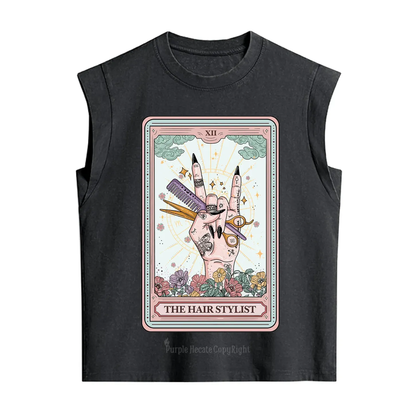 Purplehecate The Hair Stylist Tarot Vintage Washed Tank