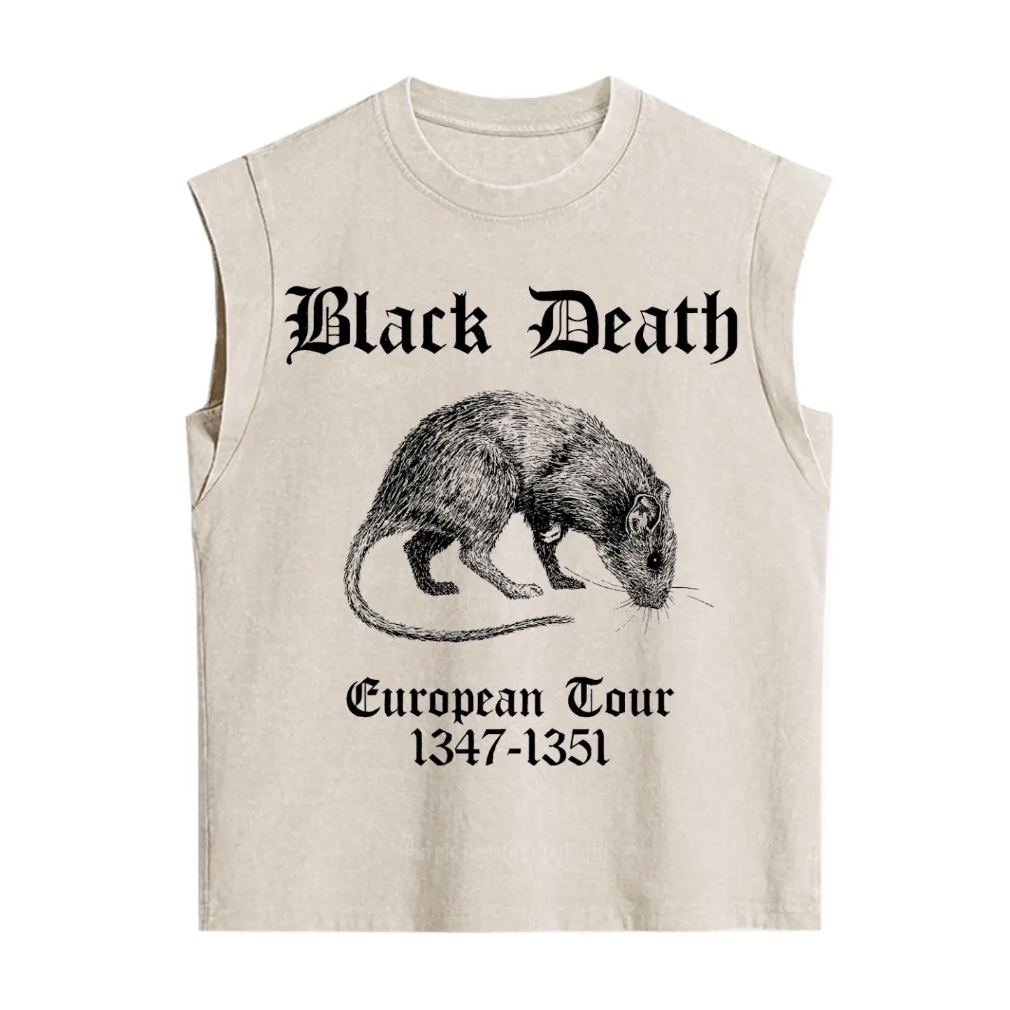 Purplehecate Black Death European Tour Vintage Washed Tank