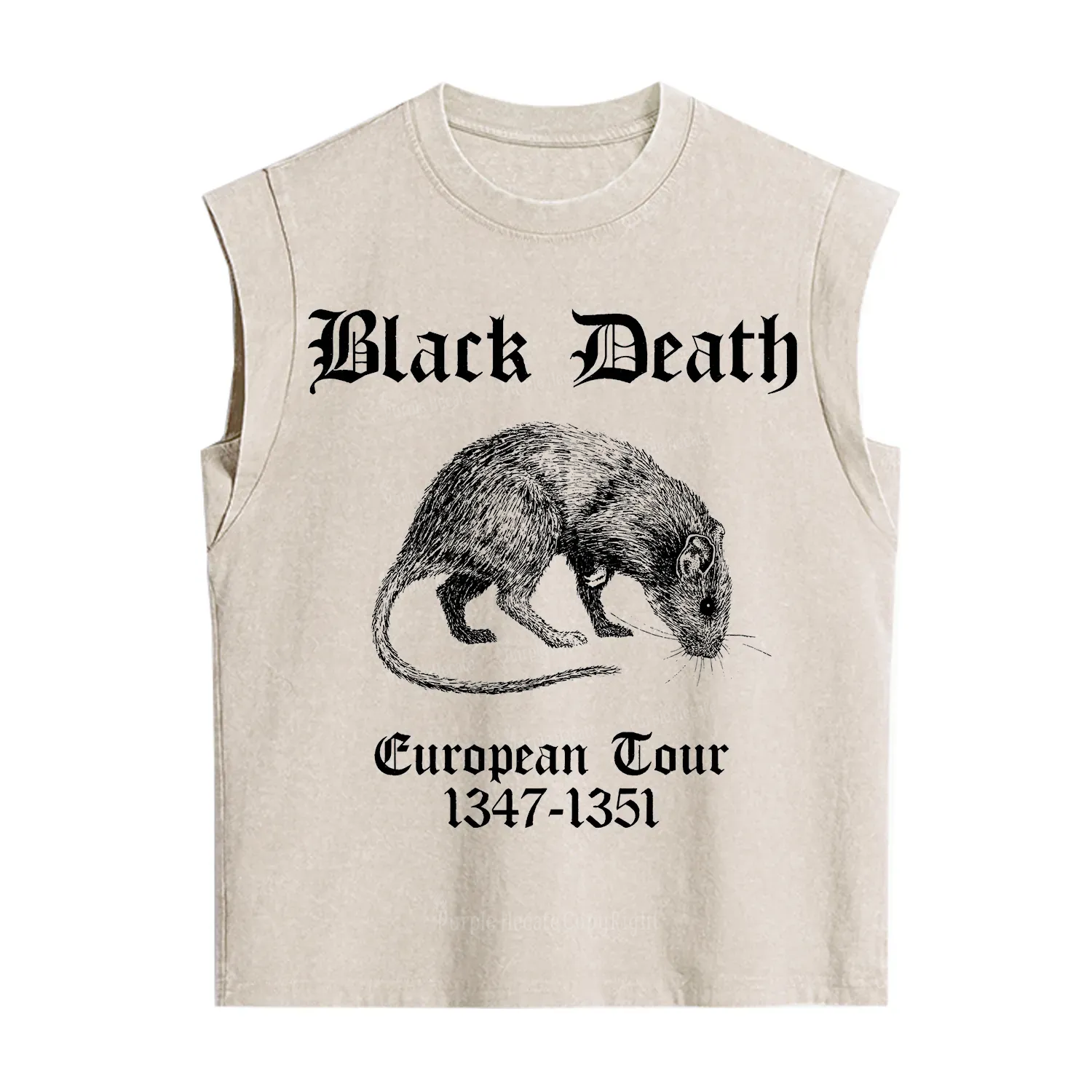 Purplehecate Black Death European Tour Vintage Washed Tank
