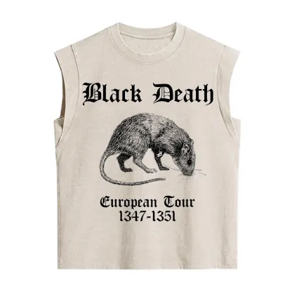 Purplehecate Black Death European Tour Vintage Washed Tank