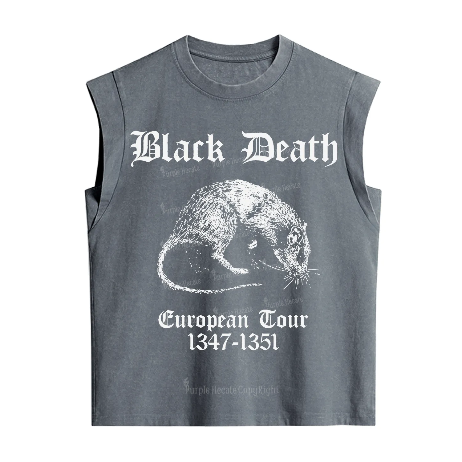 Purplehecate Black Death European Tour Vintage Washed Tank