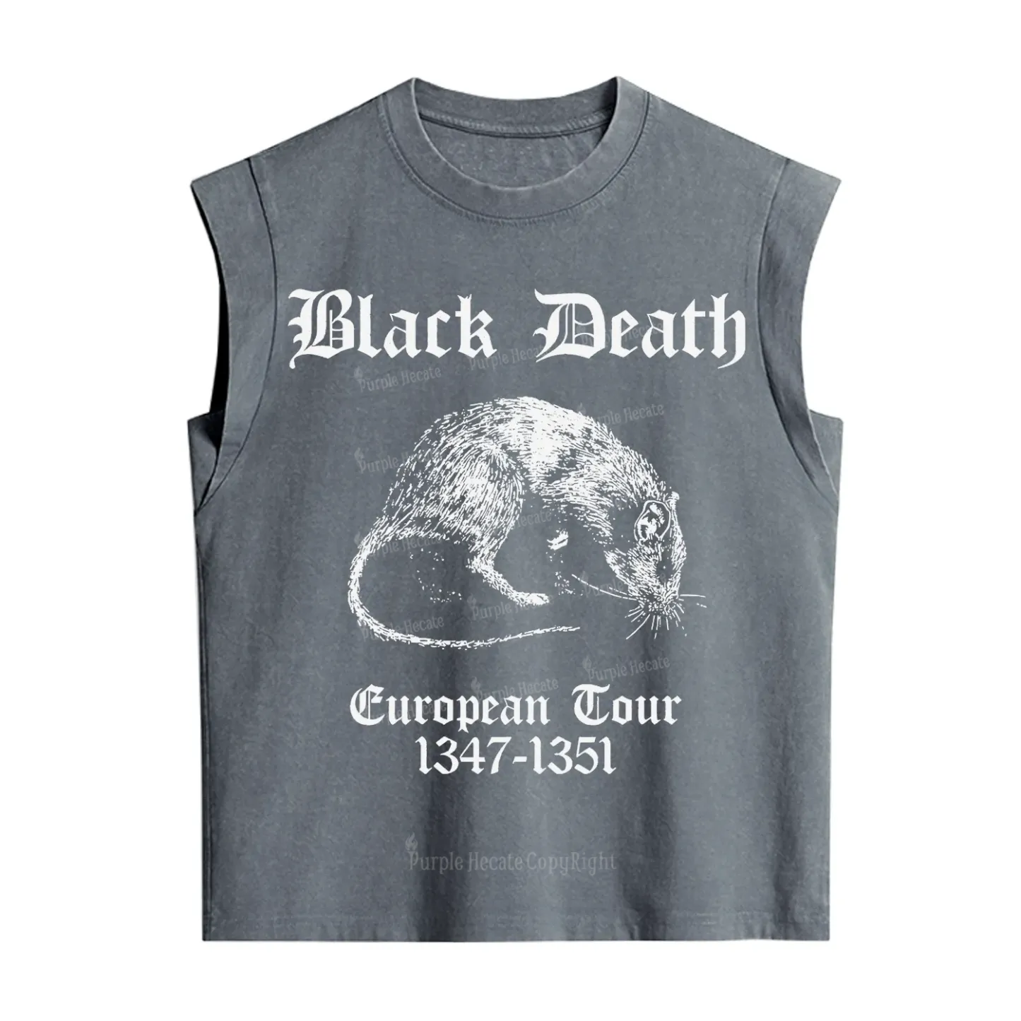 Purplehecate Black Death European Tour Vintage Washed Tank