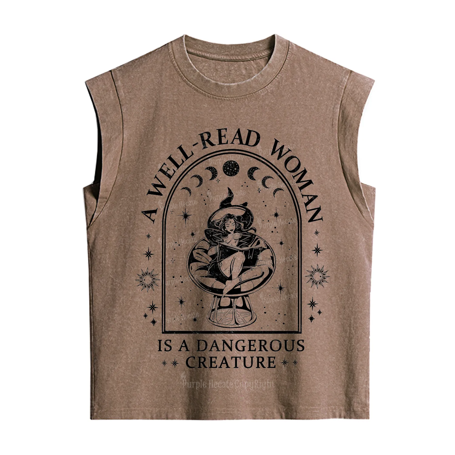 Purplehecate A Well Read Woman Bookish Vintage Washed Tank