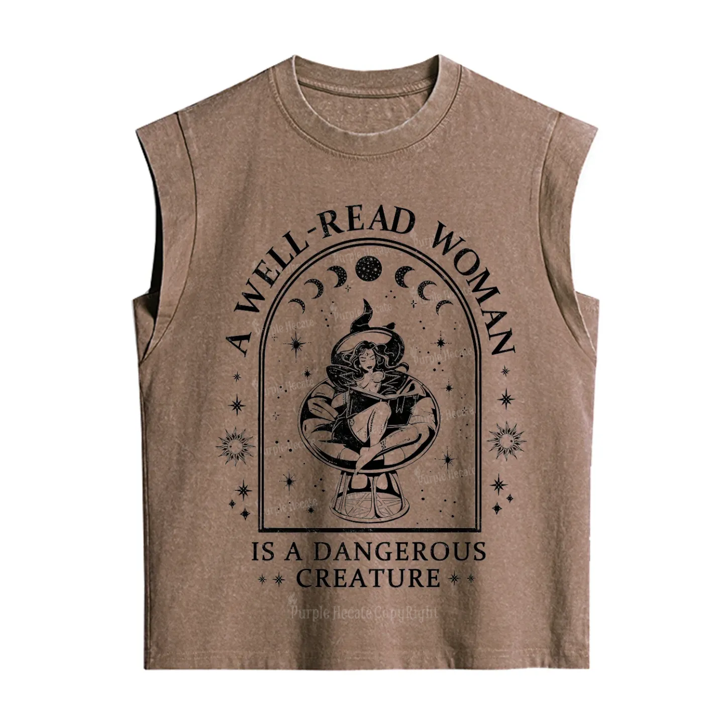 Purplehecate A Well Read Woman Bookish Vintage Washed Tank