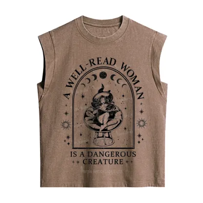 Purplehecate A Well Read Woman Bookish Vintage Washed Tank