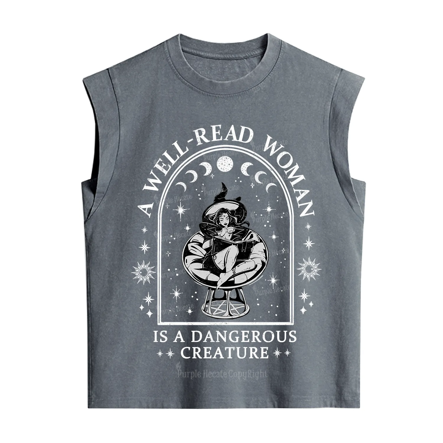Purplehecate A Well Read Woman Bookish Vintage Washed Tank