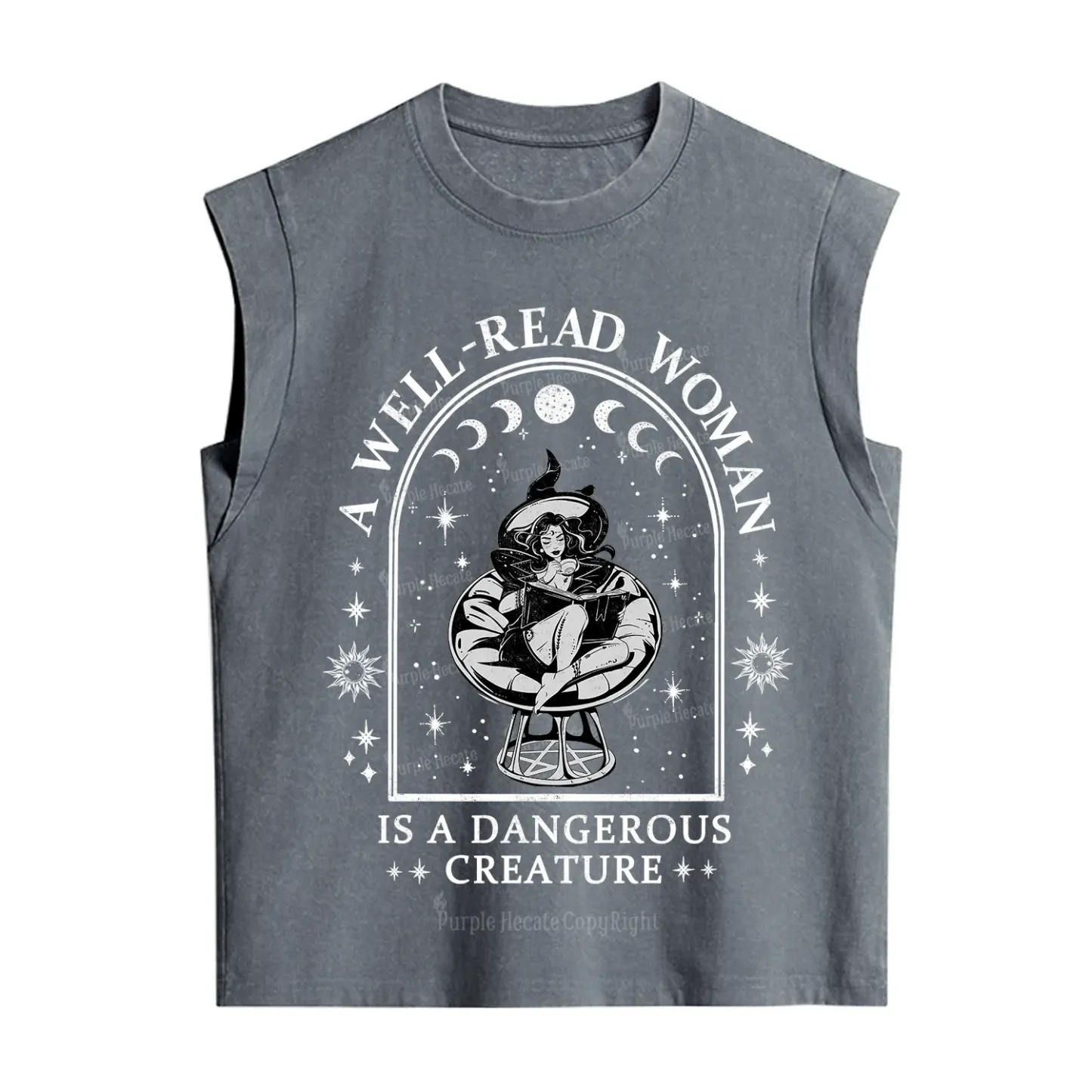 Purplehecate A Well Read Woman Bookish Vintage Washed Tank