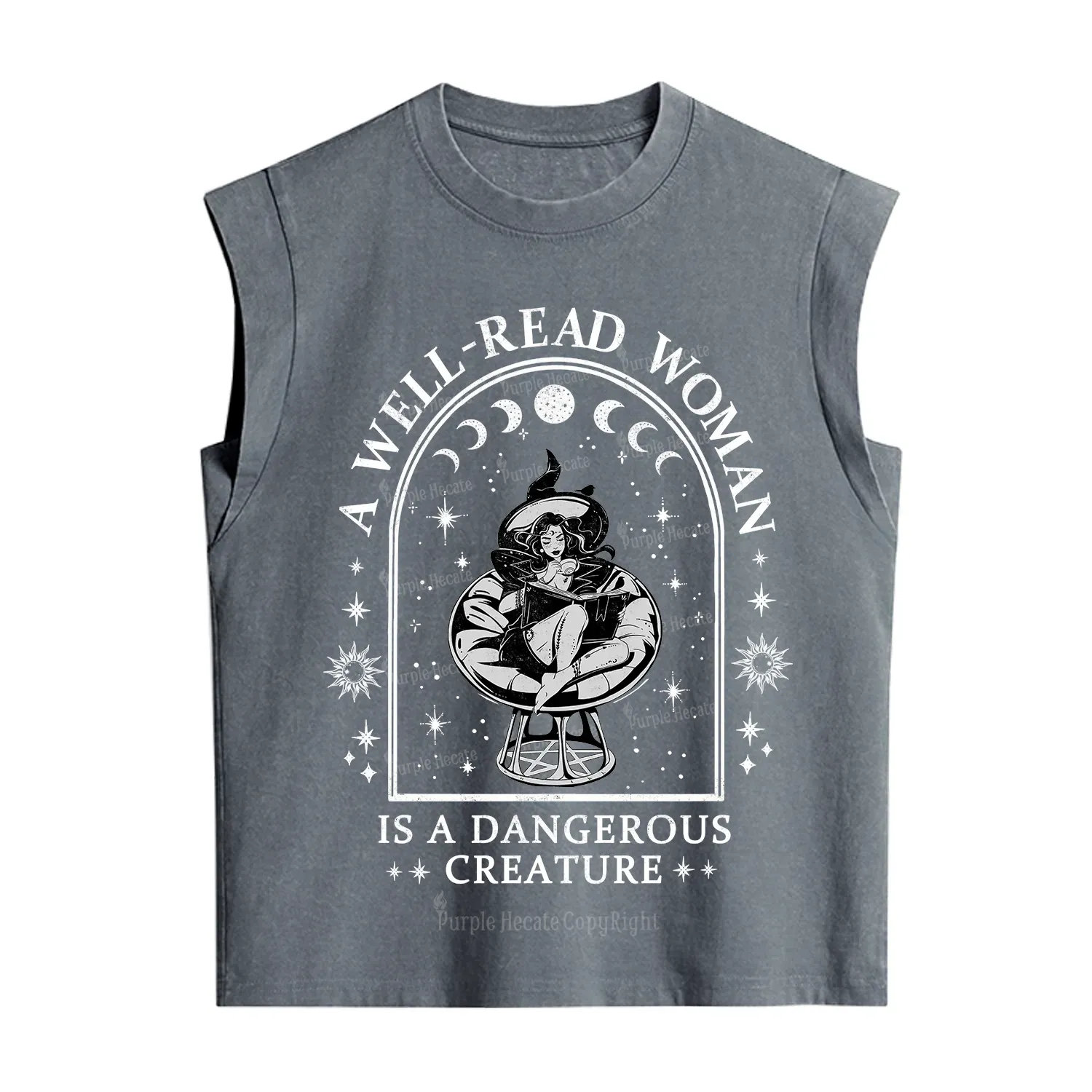 Purplehecate A Well Read Woman Bookish Vintage Washed Tank