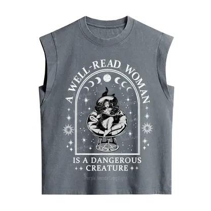 Purplehecate A Well Read Woman Bookish Vintage Washed Tank