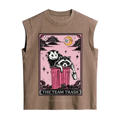 Purplehecate The Team Trash Raccoon & Possum Tarot Vintage Washed Tank