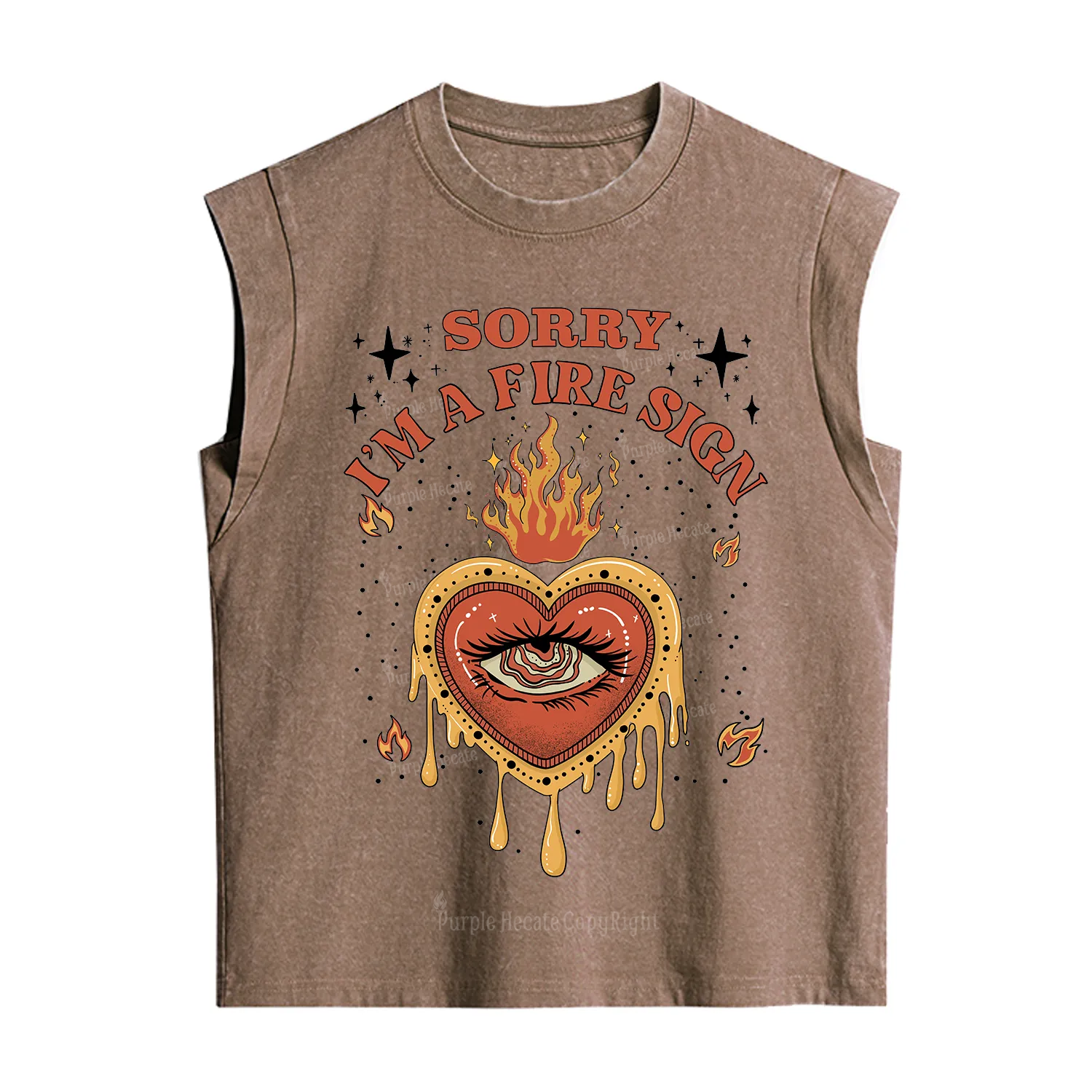 Purplehecate Sorry I'm A Fire Sign Vintage Washed Tank