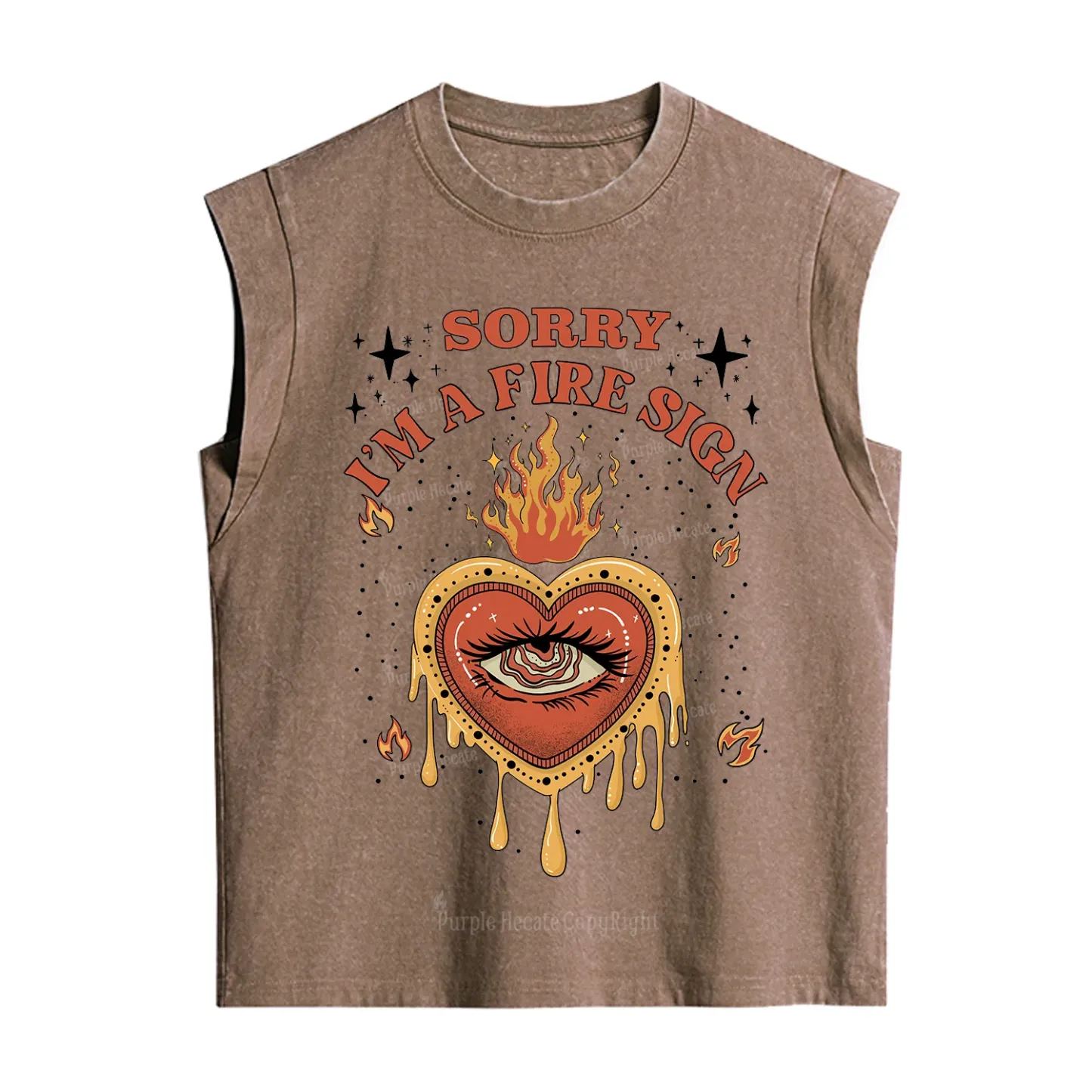 Purplehecate Sorry I'm A Fire Sign Vintage Washed Tank