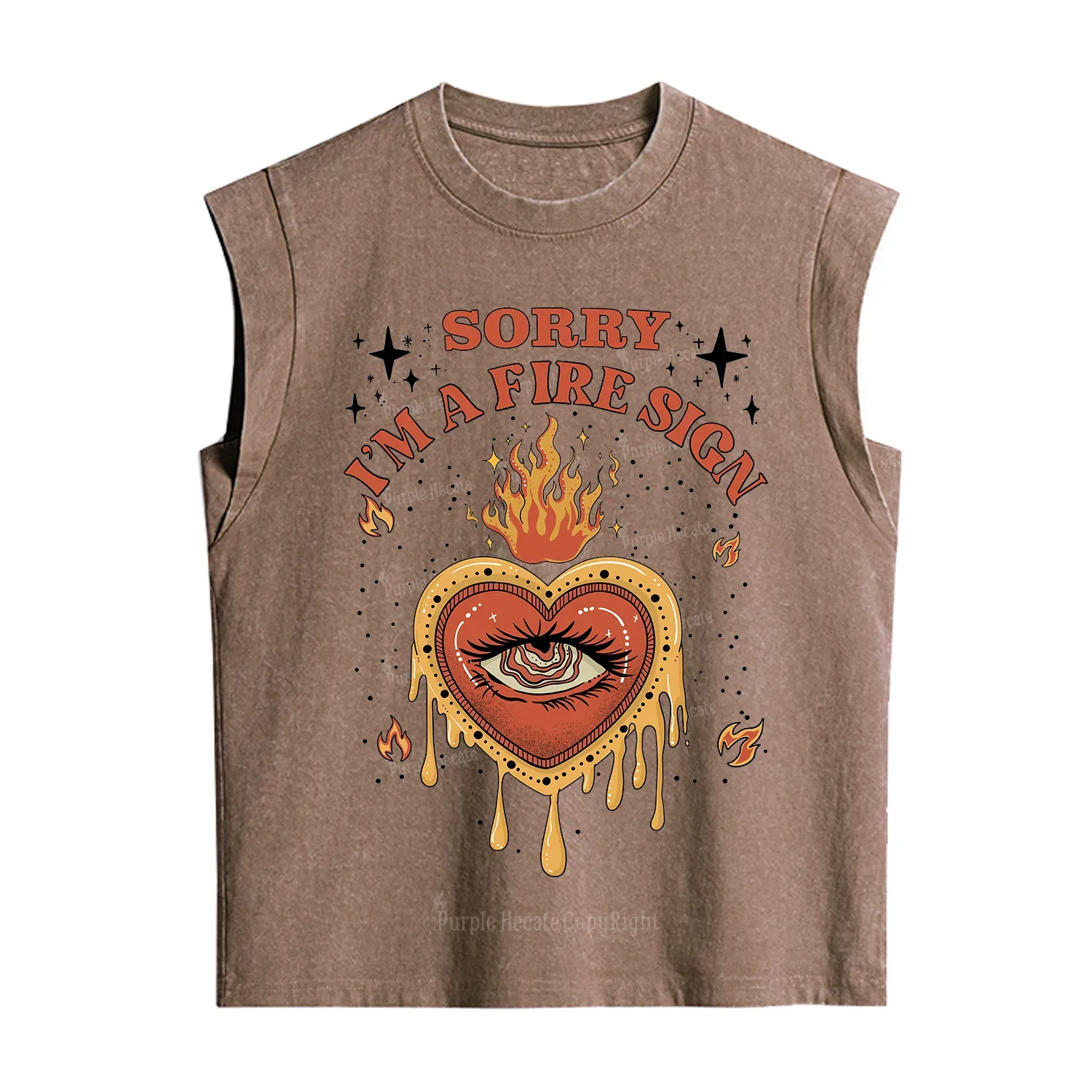 Purplehecate Sorry I'm A Fire Sign Vintage Washed Tank