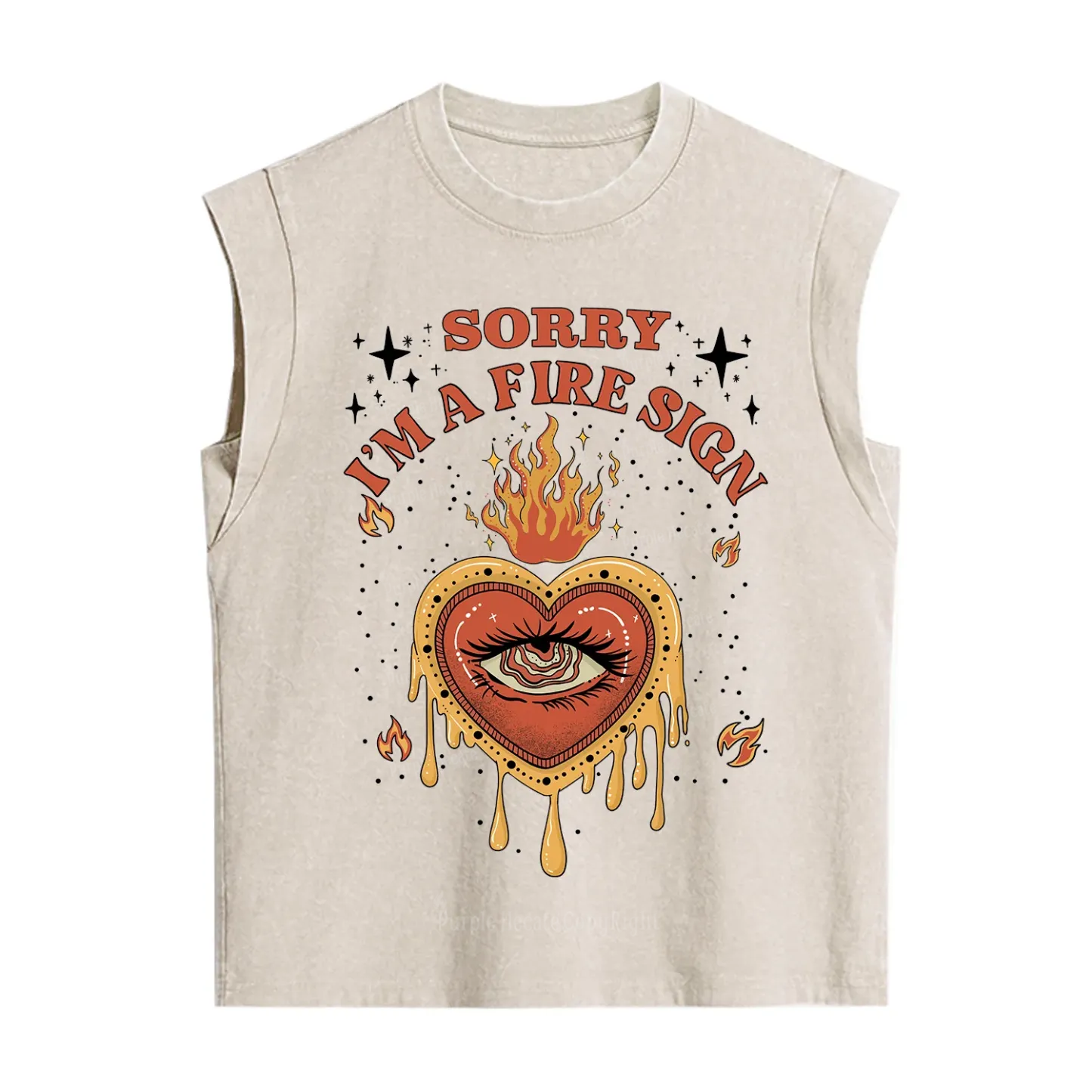 Purplehecate Sorry I'm A Fire Sign Vintage Washed Tank
