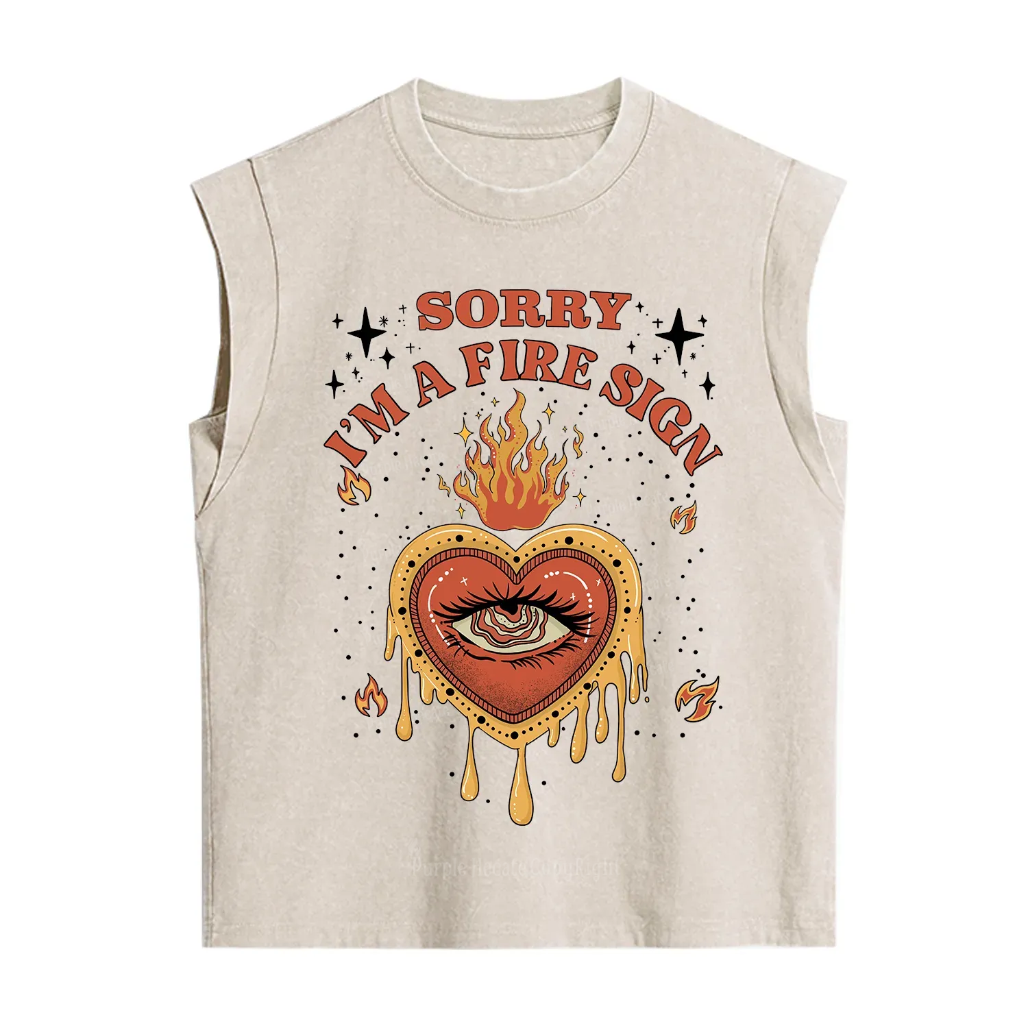 Purplehecate Sorry I'm A Fire Sign Vintage Washed Tank