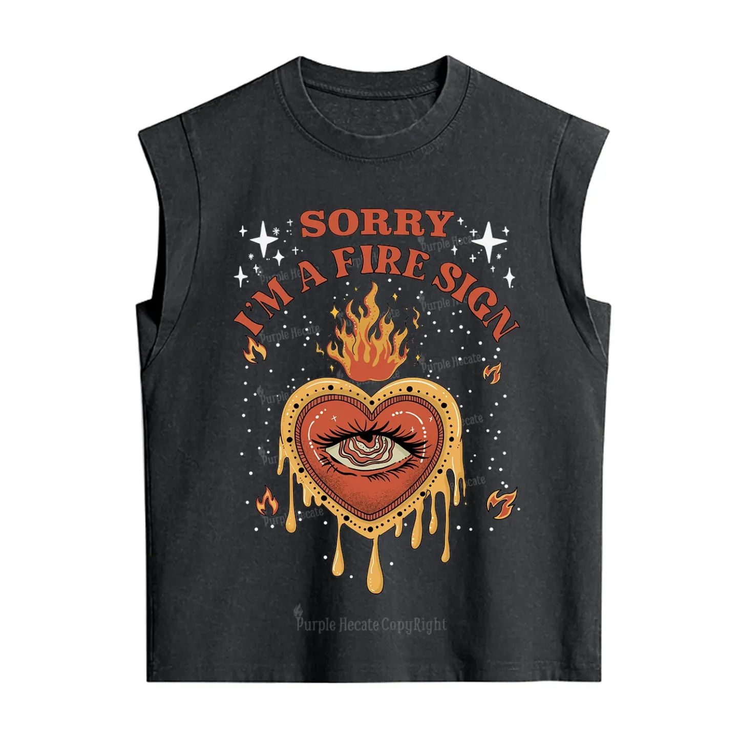 Purplehecate Sorry I'm A Fire Sign Vintage Washed Tank