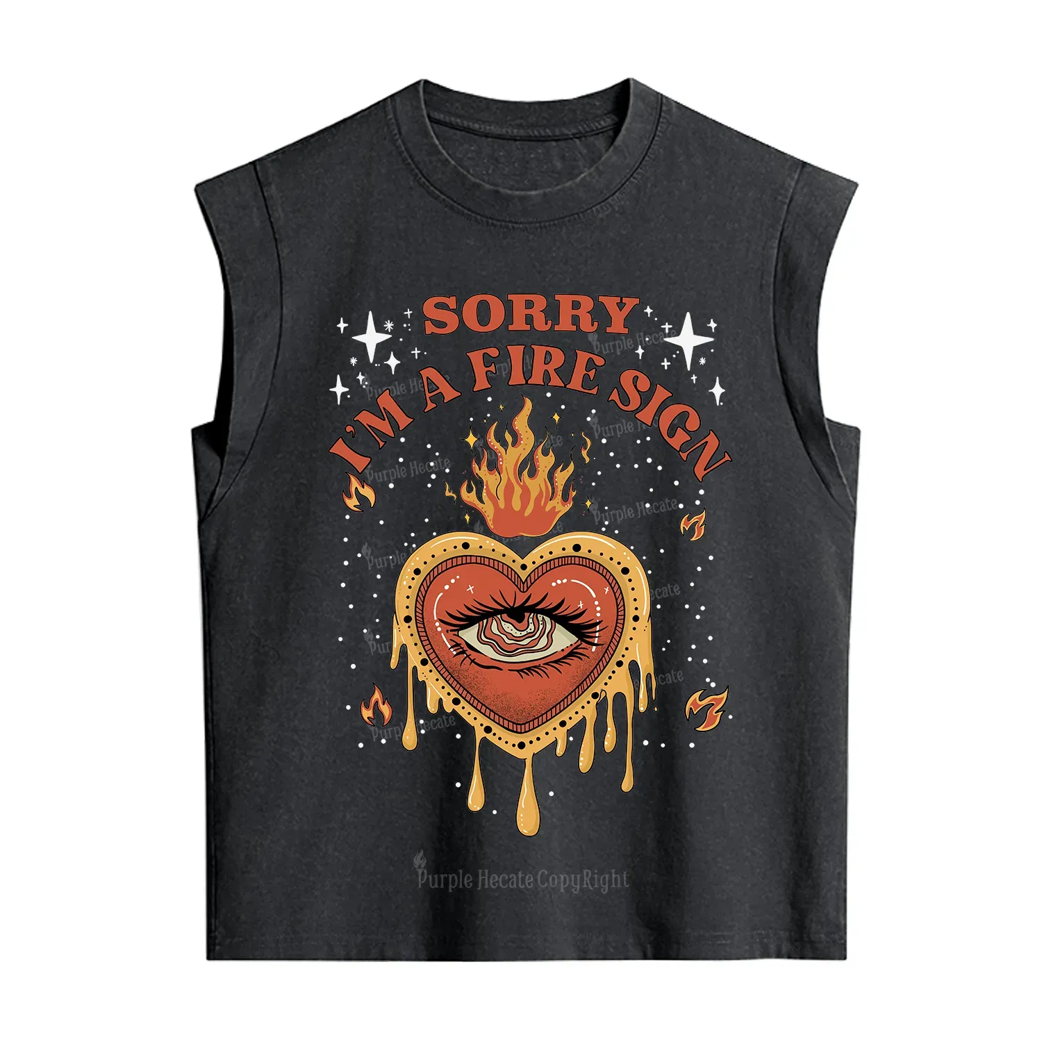 Purplehecate Sorry I'm A Fire Sign Vintage Washed Tank