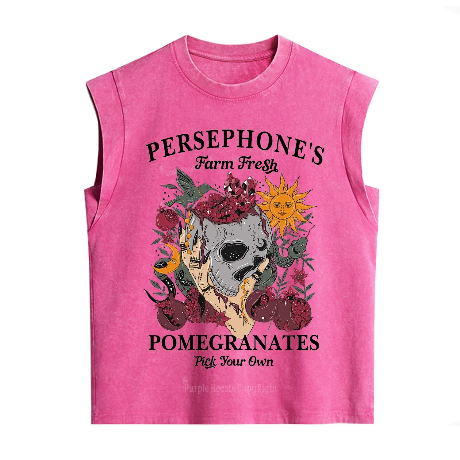 Purplehecate Persephone's Farm Fresh Pomegranates Pick Your Own Vintage Washed Tank