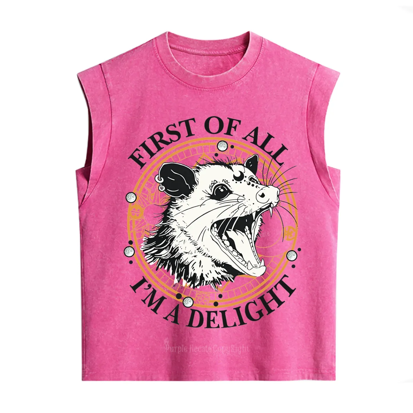 Purplehecate First Of All I Am A Delightful Angry Opossum Vintage Washed Tank