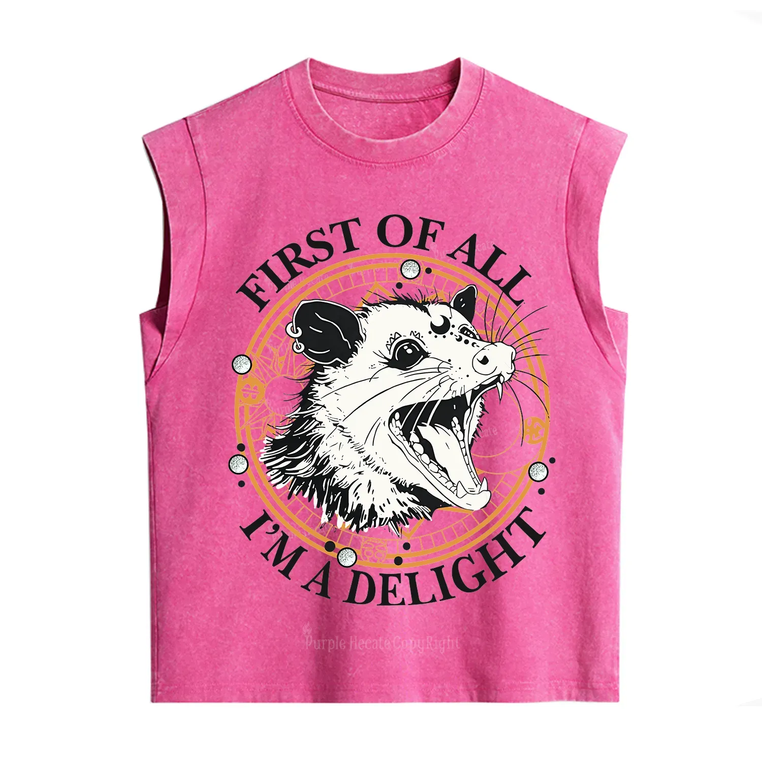 Purplehecate First Of All I Am A Delightful Angry Opossum Vintage Washed Tank