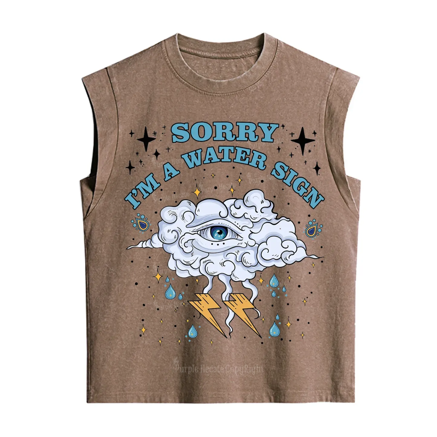 Purplehecate Sorry I'm A Water Sign Vintage Washed Tank