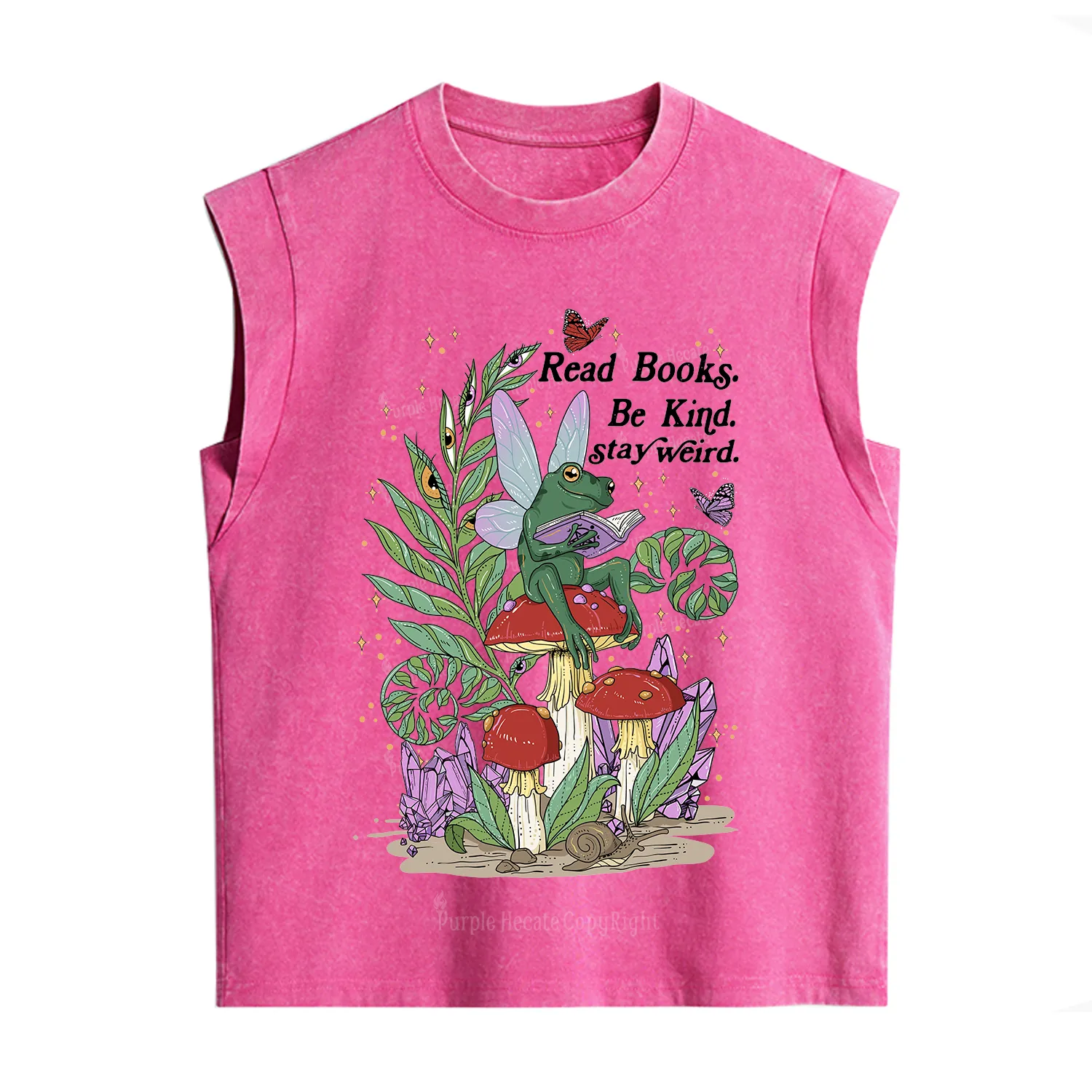 Purplehecate Read Books Be Kind Stay Weird Vintage Washed Tank