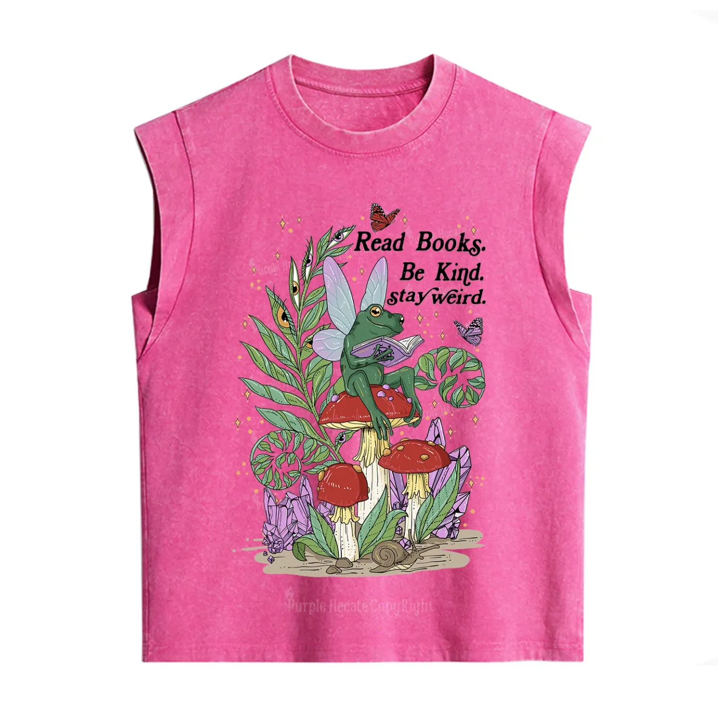 Purplehecate Read Books Be Kind Stay Weird Vintage Washed Tank