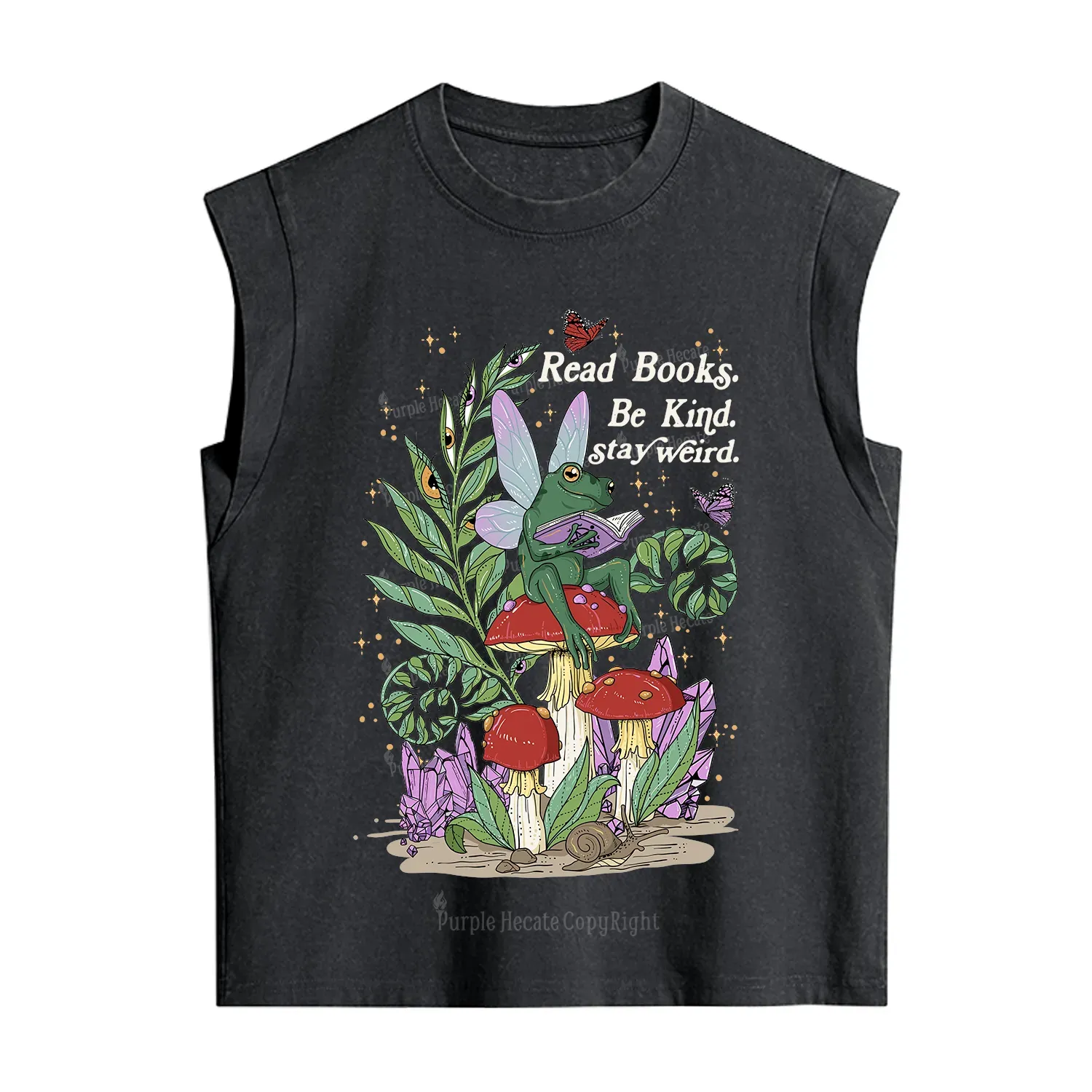 Purplehecate Read Books Be Kind Stay Weird Vintage Washed Tank