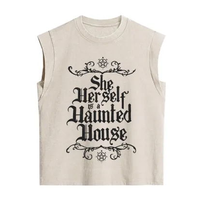 Purplehecate She Herself is a Haunted House Vintage Washed Tank